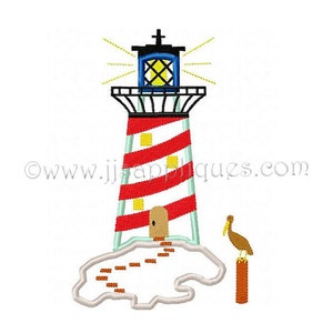 Instant Download - Lighthouse Embroidery Applique Design Beach Coastal Embroidery Applique Design 4x4, 5x7, 6x10 hoops