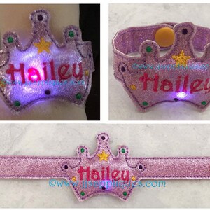 ITH Snap On personalisieren Kronen Armband Stickdatei, Stickdatei für Erwachsene und Kinder, Erwachsene Kind Kleinkind Größe- 6x10, 5x7 Hoops mit einem Vielfachen-Instant Download
