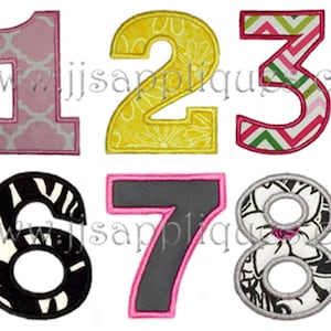 Fonts - Block  Applique Fonts - Block Applique Numbers Machine Embroidery Designs, 3 sizes for 4x4 hoop - Instant Download