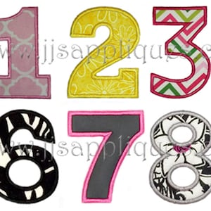 Fonts Block Applique Fonts Block Applique Numbers Machine Embroidery Designs, 3 sizes for 4x4 hoop Instant Download image 1