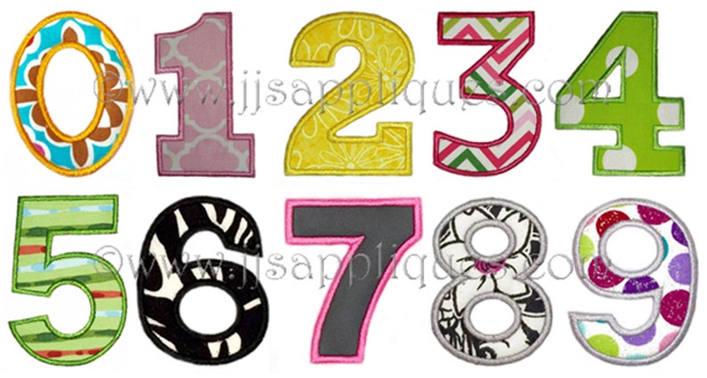 Fonts Block Applique Fonts Block Applique Numbers Machine Embroidery Designs, 3 sizes for 4x4 hoop Instant Download image 1