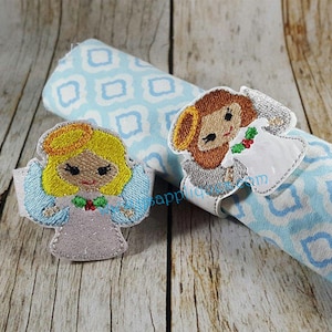 ITH - Napkin Ring - Snap On Angel Napkin Ring 2 inch tall for a 5x7 hoop - Instant Download