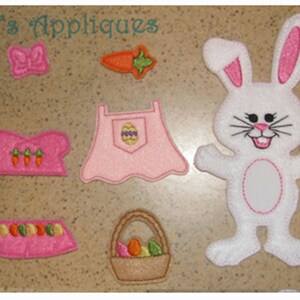 Girl Bunny Doll with Outfits Play Set ITH Machine Embroidery Design - Digital  Download