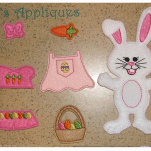 Girl Bunny Doll with Outfits Play Set ITH Machine Embroidery Design - Digital  Download