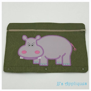 Nilpferd Applikation - Zoo Tiere - Dschungel Tiere - 3 Größen für 10 x 10, 5 x 7, 6 x 10 Rahmengrößen - Instant Download