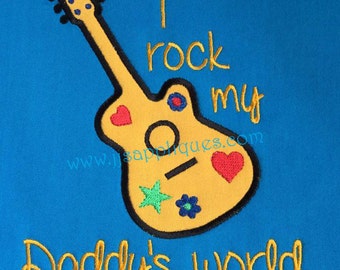 Instant Download - Father's Day Designs - I Rock My Daddy's World embroidery applique design 4x4, 5x7 and 6x10 hoops