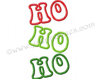 Christmas Embroidery Applique - Christmas saying Ho Ho Ho Set of 4 designs 4x4, 5x7, 6x10 hoop sizes Instant Download
