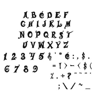 Fonts - Embroidery Fonts - Musical Font Embroidery Designs in 2 inch, 1 inch, 3/4 inch and 1/2 inch sizes Instant Download