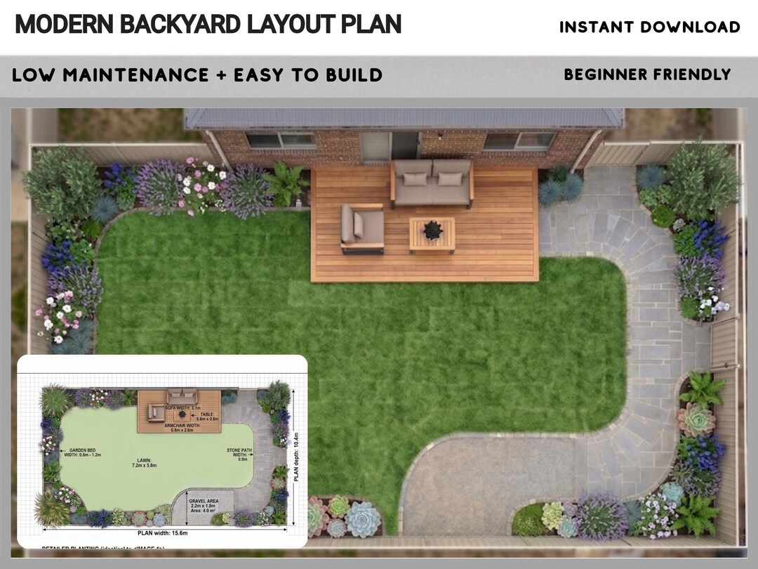 DIY Backyard Layout Plan, Exact Plant List Included, Step-by-step ...