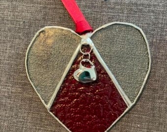 Stained Glass heart w/ urn