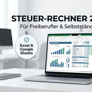 Steuervorauszahlung Rechner für Freiberufler | Einkommensteuer, USt & Rücklagen | HTML Tool 2026