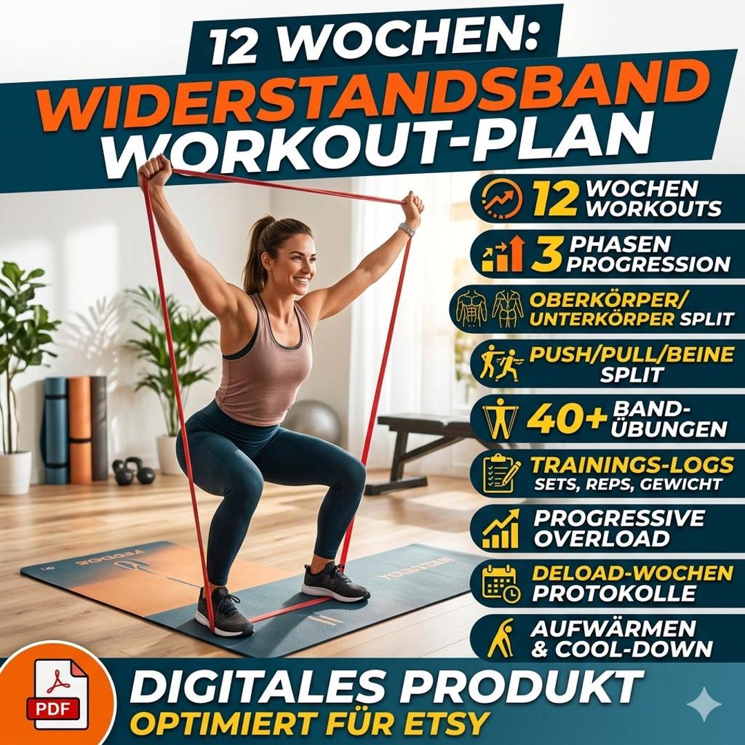 12 Week Resistance Band Workout Plan PDF | Full Body Resistance Band ...