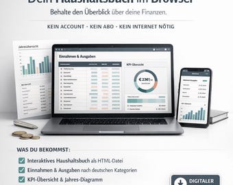 Household Budget Planner 2026 (German) | Interactive Budget Planner (HTML) | Income & Expense Tracker | Offline Web App | Digital Download