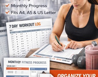 Workout Tracker PDF | Fitness Journal | Gym Log Book | Workout Planner ...