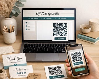 QR Code Generator Website | Html Css JavaScript Tool | Digital Download | PNG Export | QR Code Maker | Etsy Digital Product