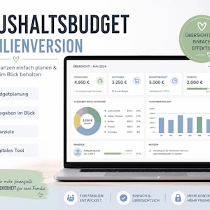 Haushaltsbudget – Familienversion | Interaktives Offline Dashboard | Digitale Finanzplanung