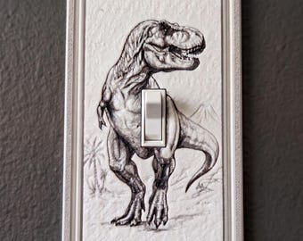T-Rex - Light Switch Cover and Picture, 3D Textured