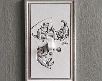 Three Kittens - Light Switch Cover and Picture, 3D Textured