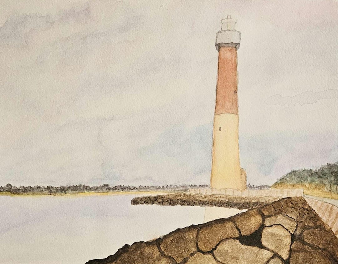 Watercolor Lighthouse Print - Etsy
