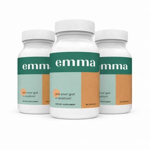 PAQUETE DE 3 Suplemento Emma para el Alivio de la Salud Intestinal, Fórmula Avalada por Médicos para Mujeres y Hombres, Digestivo para el Síndrome del Intestino Permeable y el Estreñimiento, 60 Cápsulas
