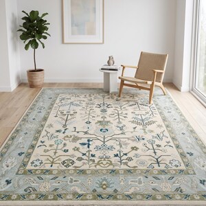 A clear view of the dense hand-tied knots on the reverse side, proving authentic handcrafted rugs manual craftsmanship.