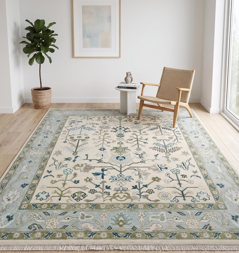 A clear view of the dense hand-tied knots on the reverse side, proving authentic handcrafted rugs manual craftsmanship.