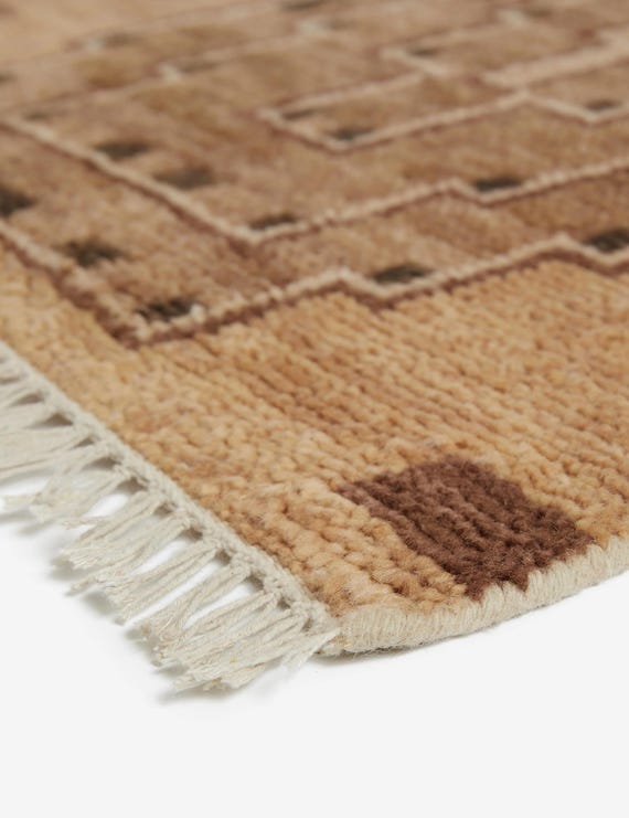 Southwestern Rug Navajo Rug Tufted Wool Rug Beige Area Rug Geometric Rug Custom Rugs Boho Decor Tribal Rug Minimalist Decor Cool Rugs
