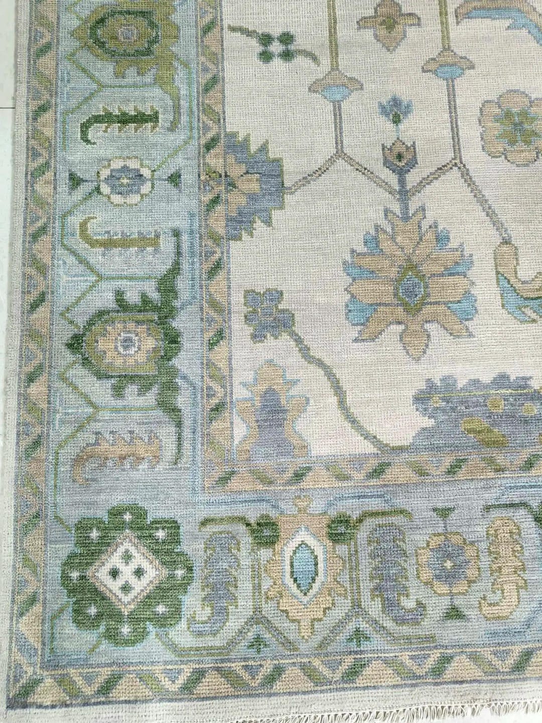 Ivory Cream Rug Oushak Rug Turkish Rug 9x12 Custom Rugs Hand Knotted ...