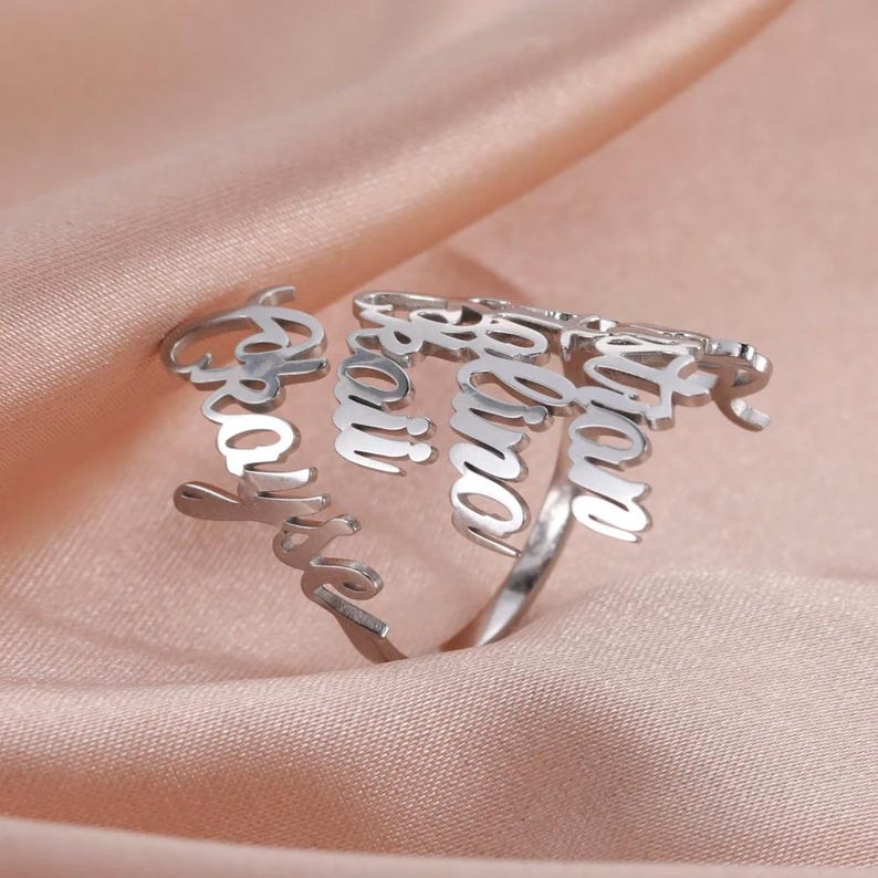 Custom Double Name Ring: Gold Stainless Steel Personalized Jewelry - Etsy