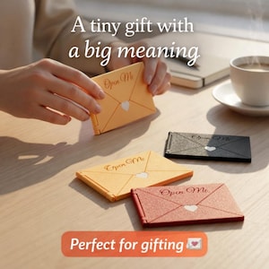 Enveloppe cadeau message secret - Lettre ouverte quand - Mot d'amour personnalisé - Mini carte message cachée - Cadeau souvenir romantique