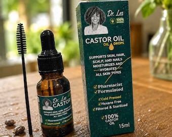 Gotas de aceite de ricino: 100% natural, formulado por farmacéuticos, sin hexano, prensado en frío.