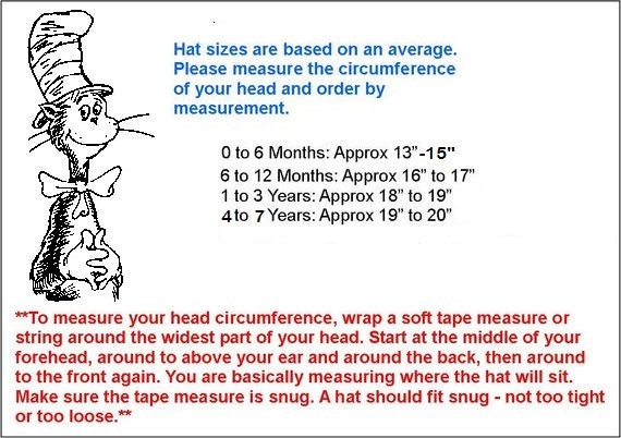 Crochet Hat Measurement Chart