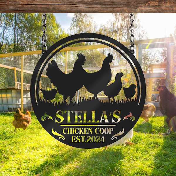 Custom Chicken Coop Metal Wall Art, Chicken Coop Sign, Chicken Metal Sign, Hen house Sign, Farm Decor, Barn Decor, Farmhouse Decor