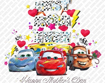 Best Mom Ever Happy Mother's Day Cars Movie Shirt, Lightning McQueen Mater Family Graphic T-shirt