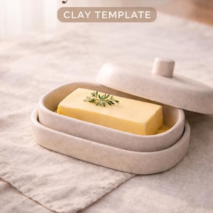 Plantilla para mantequera imprimible, patrón de cerámica DIY, plantilla para construir losas de arcilla, guía de descarga instantánea en PDF