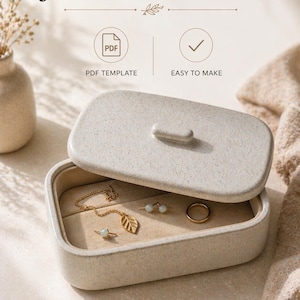 Ceramic Jewelry Box Template, Clay Jewelry Box PDF, Pottery Slab Template, Printable Jewelry Holder Pattern, Easy DIY Project