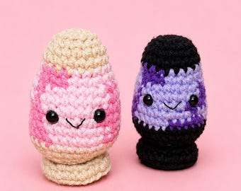Lampe à lave en peluche faite main au crochet