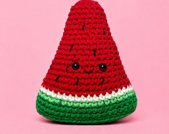 Peluche pastèque au crochet faite main