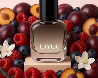 LAYLA - sweet berry perfume. Artisan fruity explosion Handmade small batch unique niche fragrance. Juicy, strawberry, raspberry, vanilla.