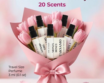 Artisan Women Perfume Set - 20 Unique Handmade Fragrances 3ml, niche perfume samples, signature scent Discovery Box, luxury gift for Her