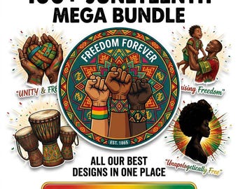100+ Juneteenth Afrocentric PNG Bundle, Black History Cultural Art (Digital Download)