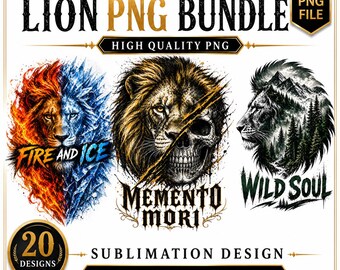 Lion PNG Bundle: Abstract Geometric King, Sublimation Shirt Design (Instant Download) 6k