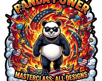 Badass Panda PNG Bundle, 20 Sublimation Designs, Clipart (Digital Download)