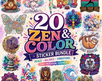 Zen Yoga Meditation Designs Bundle: Boho Lotus Blume Grafiken (digitaler Download)