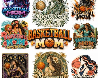 Basketball Mom PNG Bündel | 16 Sublimations-Designs (Digitaler Download)