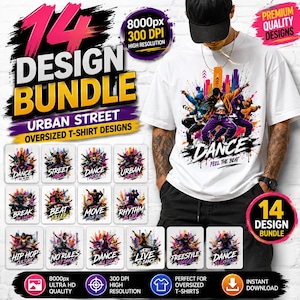 Camiseta gráfica de baile urbano callejero, camiseta de bailarín de hip hop, camiseta de baile con grafiti colorido, camiseta oversize de breakdance, regalo de moda urbana