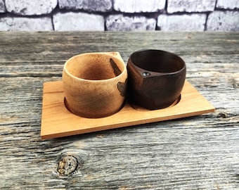 Set of 2 Espresso cups / Duo pack Kuksas / Nordic wooden cup / Scandinavian wooden cup / Wooden tea cup / Travel cup