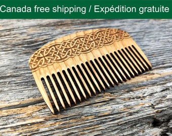 Personalized Wooden Beard Comb: Viking Norse Engraved Comb