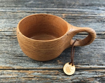 300ml Red Oak kuksa cup / Nordic style wooden cup / Scandinavian style wooden cup / Tea cup / Travel cup / Wooden mug