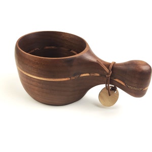 260ml Black Walnut Ambrosia Maple Kuksa / Nordic style wooden cup / Scandinavian style wooden cup / Tea cup / Travel cup / Wooden mug image 3